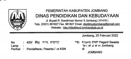 Pendaftaran Peserta Pra KSN